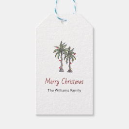 Frohe Weihnachten Tropical Palm Trees Beach Geschenkanhänger