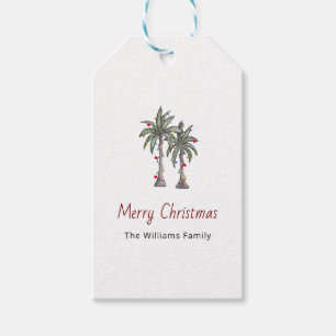 Frohe Weihnachten Tropical Palm Trees Beach Geschenkanhänger