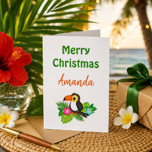 Frohe Weihnachten Tropical Toucan Karte