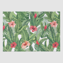 Frohe Weihnachten Tropische Blume Leaf Green Red Seidenpapier