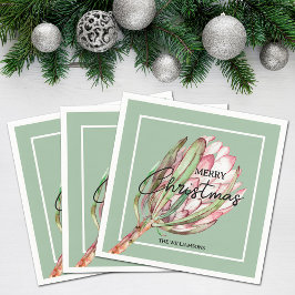 Frohe Weihnachten Tropische Blume Serviette