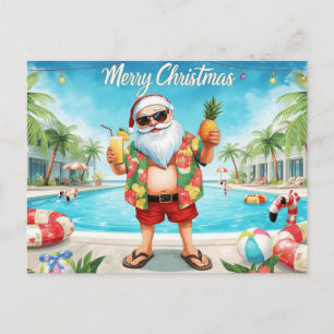 Frohe Weihnachten Tropischer Weihnachtsmann im Poo