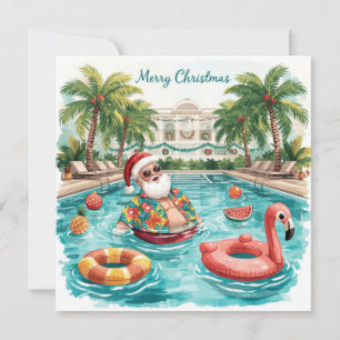 Frohe Weihnachten Tropischer Weihnachtsmann Sommer