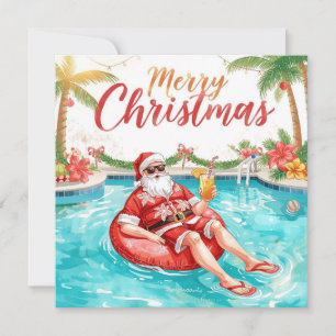 Frohe Weihnachten Tropischer Weihnachtsmann Sommer