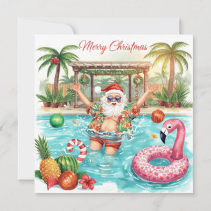 Frohe Weihnachten Tropischer Weihnachtsmann Sommer