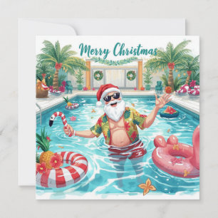 Frohe Weihnachten Tropischer Weihnachtsmann Sommer