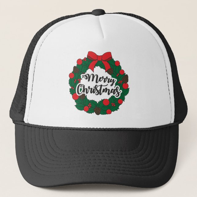 Frohe Weihnachten Truckerkappe (Vorderseite)