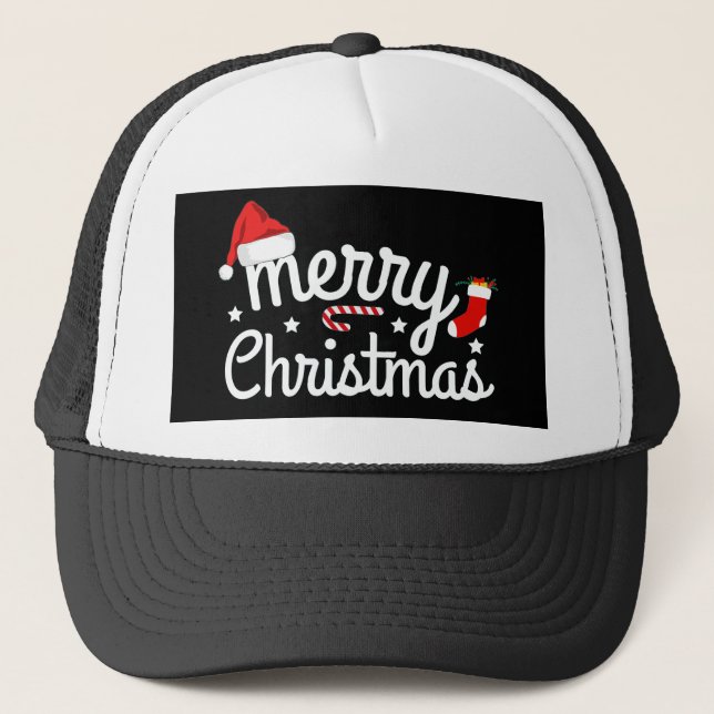 Frohe Weihnachten Truckerkappe (Vorderseite)