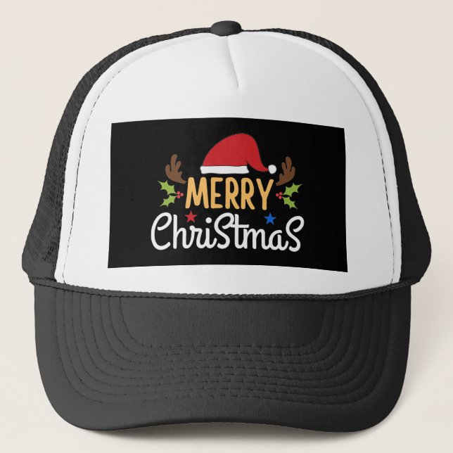 Frohe Weihnachten Truckerkappe (Vorderseite)