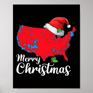 Frohe Weihnachten Trump Patriotic USA Karte 2024 S Poster