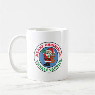 Frohe Weihnachten Tschechisches Weihnachten Santa  Kaffeetasse