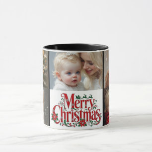 Frohe Weihnachten Typografie Baby 5 Fotos Collag Tasse