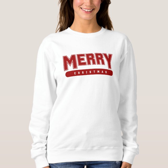 Frohe Weihnachten - Typografie der Roten Uni Sweatshirt (Vorderseite)