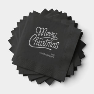 Frohe Weihnachten Typografie Foliengeprägte Servie Servietten Mit Folie