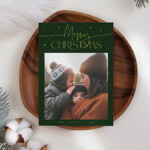 Frohe Weihnachten Typografie Grün Foto