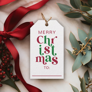 Frohe Weihnachten-Typografie im Retro-Stil Geschenkanhänger