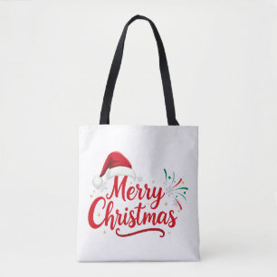 Frohe Weihnachten Typografie mit Santa Hut und Sch
