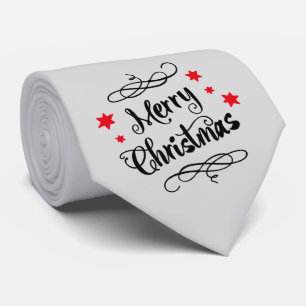 Frohe Weihnachten Typografie Rot Weiß Krawatte