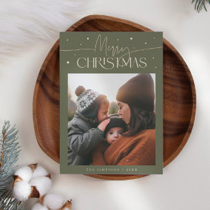 Frohe Weihnachten Typografie Salbeigrün Foto