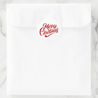Frohe Weihnachten Typographie Runder Aufkleber