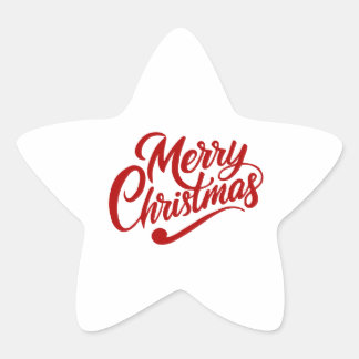 Frohe Weihnachten Typographie Stern-Aufkleber