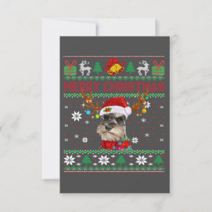 Frohe Weihnachten Ugly Dog Schnauzer Weihnachtsman RSVP Karte