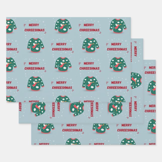 Frohe Weihnachten Ugly Sweater Angel Geschenkpapier Set (Set)