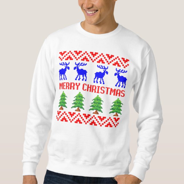 Frohe Weihnachten Ugly Sweater Sweatshirt (Vorderseite)
