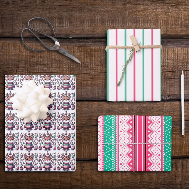 Frohe Weihnachten & Ugly Sweater wünscht Rentier Geschenkpapier Set (Von Creator hochgeladen)