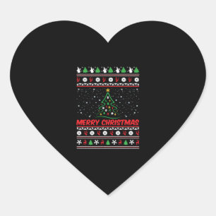 Frohe Weihnachten Ugly Weihnachtskraut Herz-Aufkleber