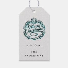 Frohe Weihnachten, um Kraath Aquamarin Glocken gra Geschenkanhänger