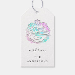 Frohe Weihnachten, um Wreath Royal Bells Pink zu n Geschenkanhänger