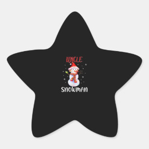 Frohe Weihnachten Uncle Snowman Onkel Geschenke Stern-Aufkleber