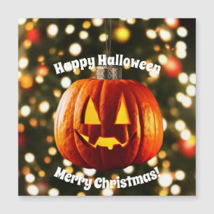 Frohe Weihnachten und ein glückliches Halloween Magnetkarte