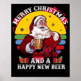 Frohe Weihnachten und ein glückliches neues Bier S Poster