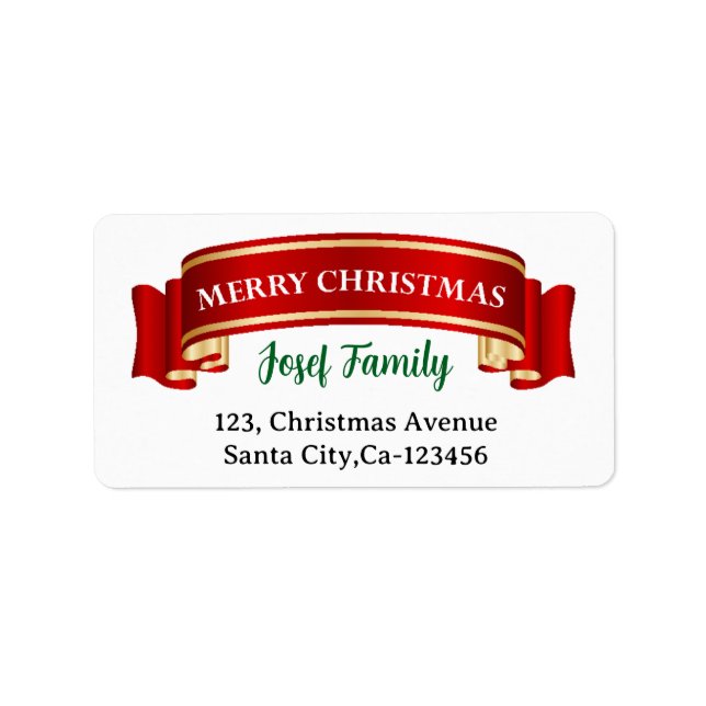 Frohe Weihnachten und ein glückliches neues Jahr! Adressaufkleber (Vorne)