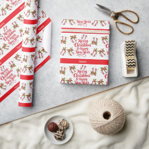 Frohe Weihnachten und ein glückliches neues Jahr B Geschenkpapier