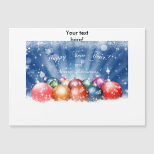 Frohe Weihnachten und ein glückliches Neues Jahr C Magnetkarte