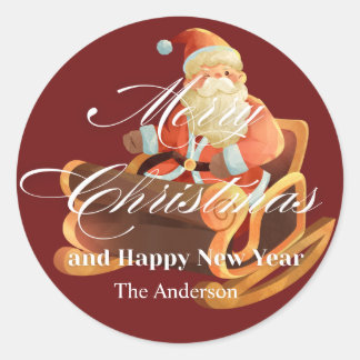 Frohe Weihnachten und ein glückliches neues Jahr C Runder Aufkleber