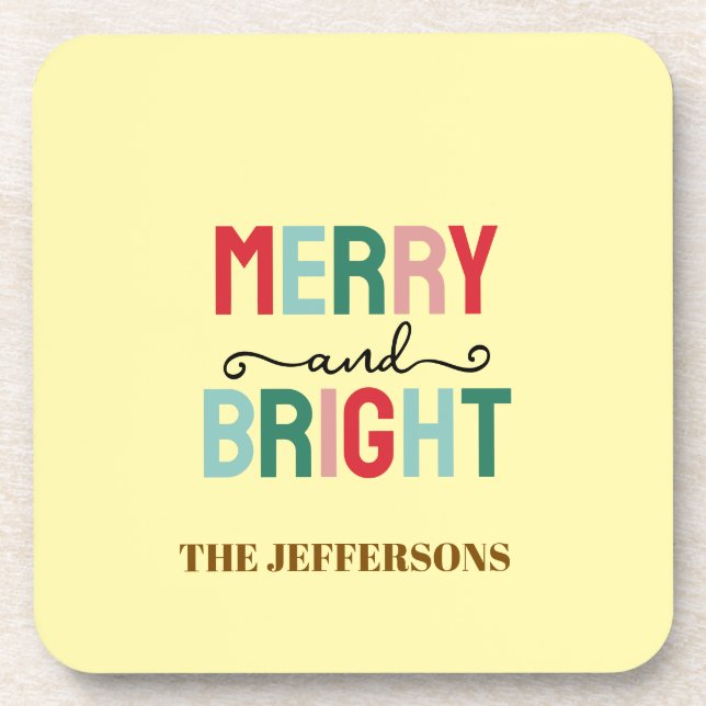 Frohe Weihnachten und ein glückliches neues Jahr F Getränkeuntersetzer (Vorderseite)