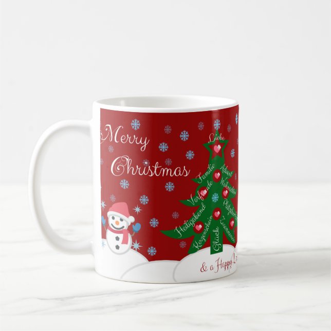 Frohe Weihnachten und ein glückliches neues Jahr! Kaffeetasse (Links)