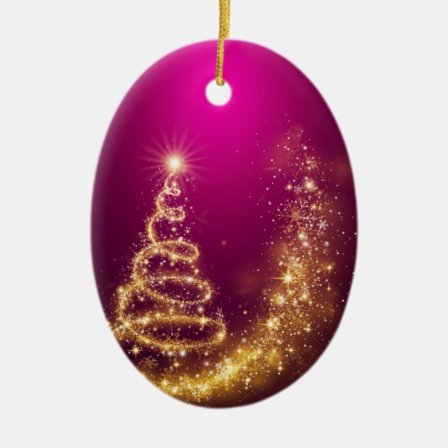 Frohe Weihnachten und ein glückliches neues Jahr! Keramik Ornament (Vorne)