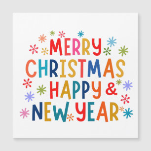 FROHE WEIHNACHTEN UND EIN GLÜCKLICHES NEUES JAHR MAGNETKARTE