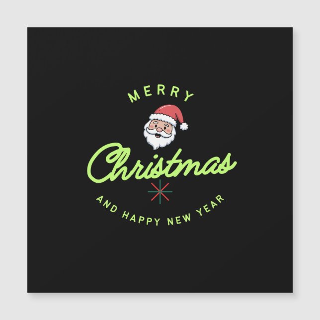 Frohe Weihnachten und ein glückliches Neues Jahr Magnetkarte (Vorderseite)