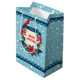 Frohe Weihnachten und ein glückliches neues Jahr! Mittlere Geschenktüte