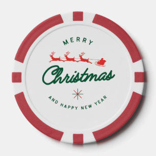 Frohe Weihnachten und ein glückliches neues Jahr Pokerchips