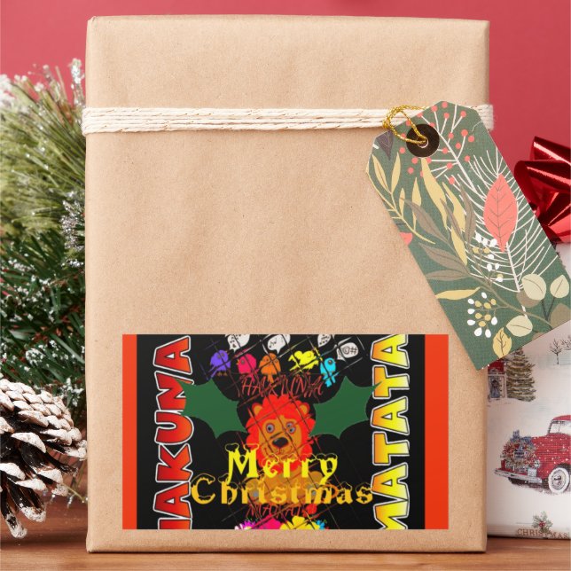 Frohe Weihnachten und ein glückliches neues Jahr Rechteckiger Aufkleber (Feiertag)