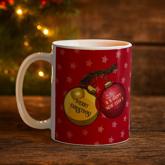Frohe Weihnachten und ein glückliches Neujahr Deko Kaffeetasse (Von Creator hochgeladen)