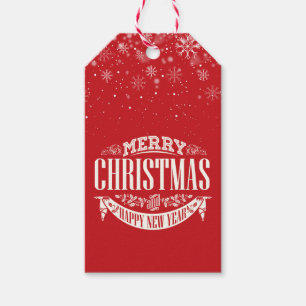 Frohe Weihnachten und ein glückliches Neujahr Schn Geschenkanhänger