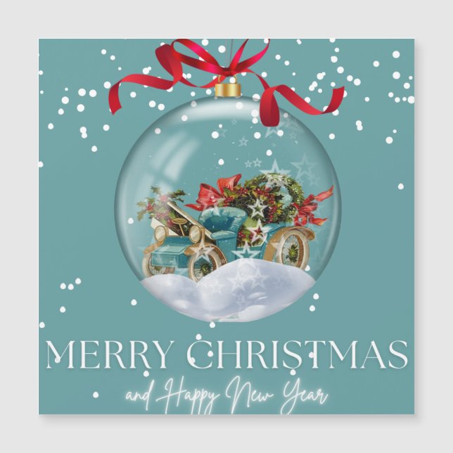 Frohe Weihnachten und ein gutes Neues Jahr Magnetkarte (Vorderseite)